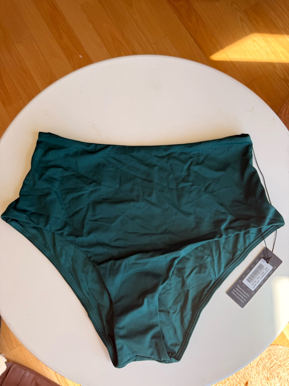 CUUP High-Waist Bikini Bottoms in Forest Teal